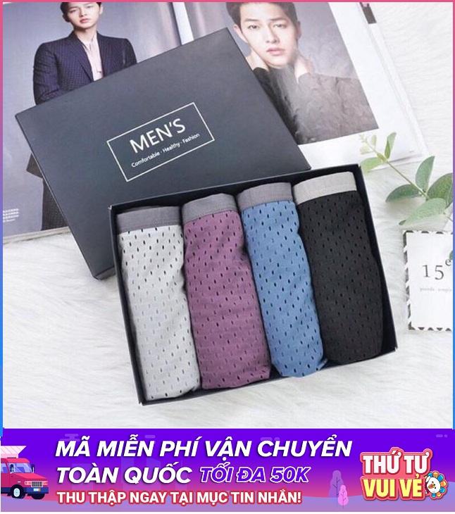 Hộp 4 quần sịp đùi thông hơi men’ cao cấp