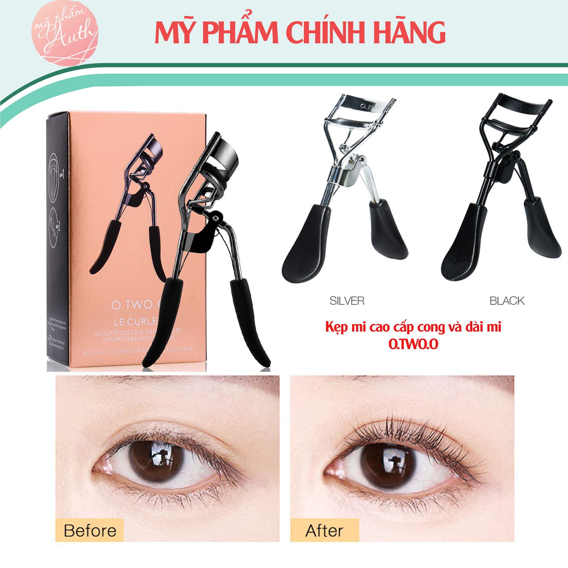 Kẹp bấm uốn mi O.TWO.O cho đôi mi cong tự nhiên - hàng chất lượng chính hãng