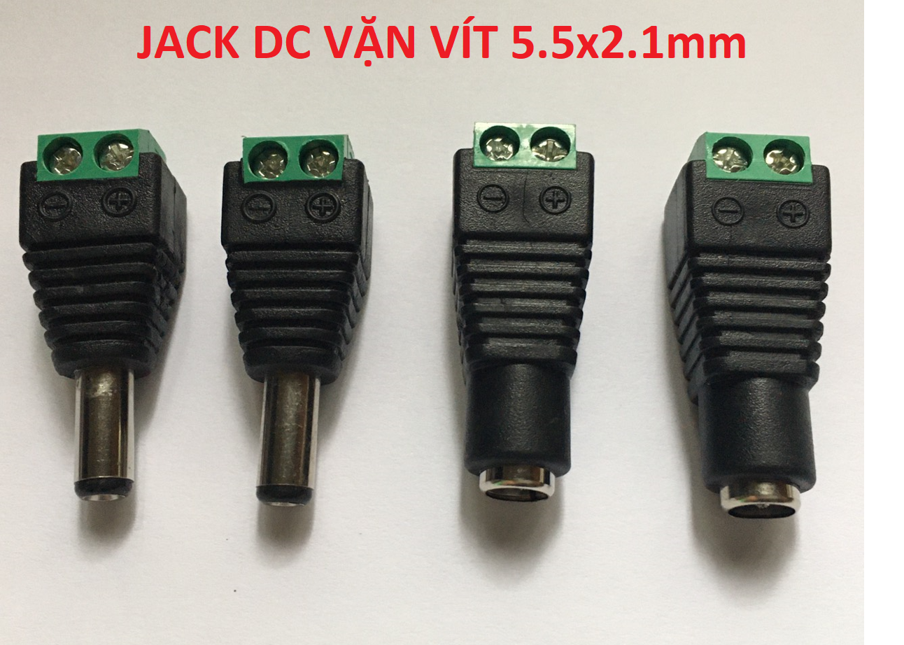 Jack DC Nối Nguồn đực, cái vặn vít