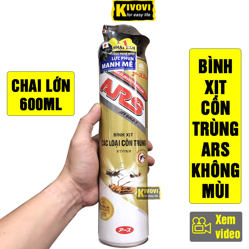 [LOẠI TỐT] Bình Xịt Côn Trùng Ars Không Mùi Công Nghệ Nhật/ Bình Xịt Côn Trùng Không Mùi- Chai Xịt Côn Trùng Chai Lớn 600ml - Bình Xịt Côn Trùng Xịt Gián , Xịt Kiến, Xịt Ruồi - Kivovi