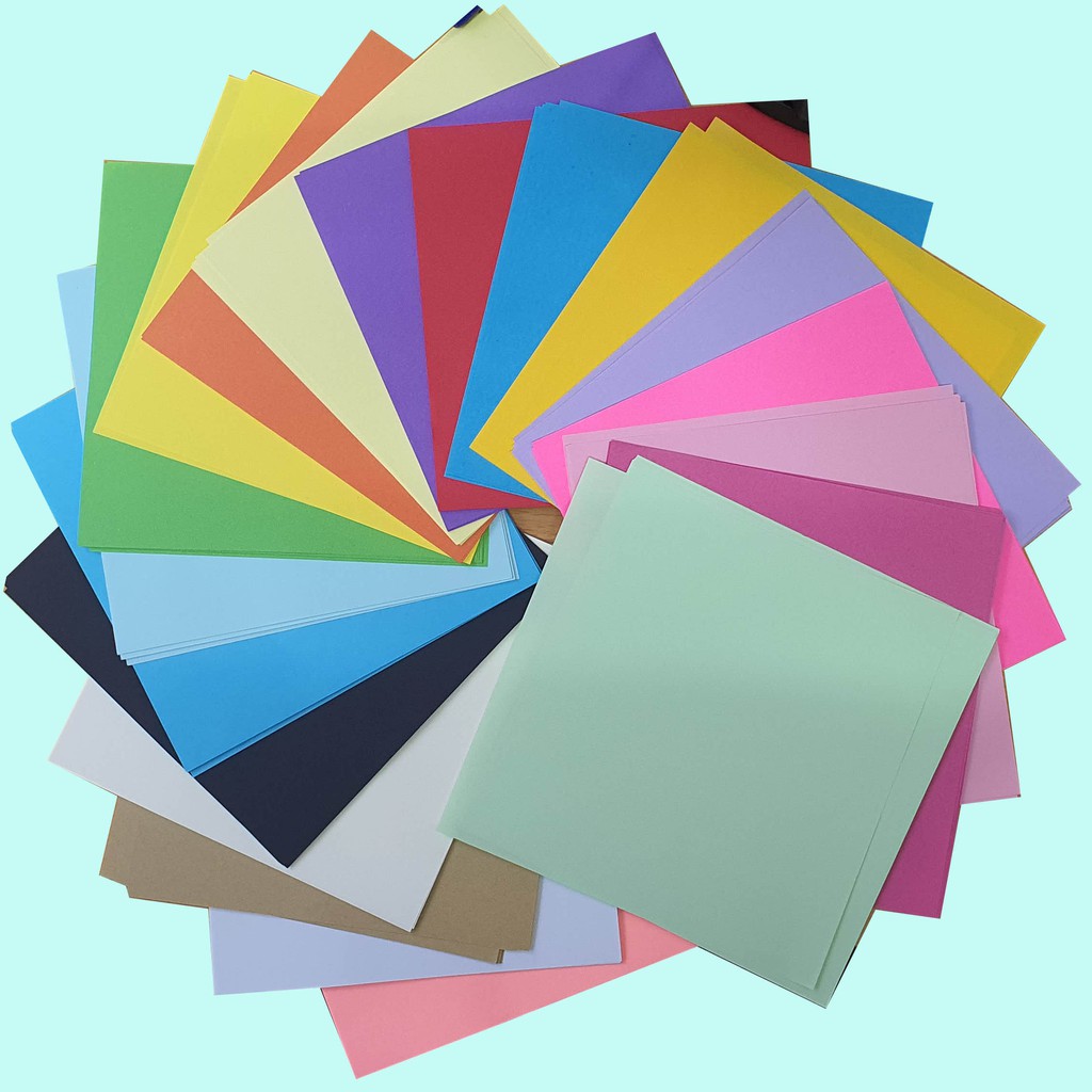 Giấy Gấp Origami 200 Tờ 20 Màu 15x15cm - 2 Mặt Đều Có Màu Giống Nhau