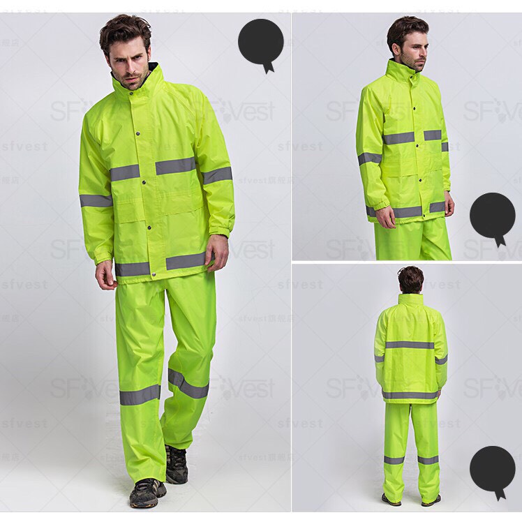 Áo mưa bộ PU phản quang 2 lớp cao cấp