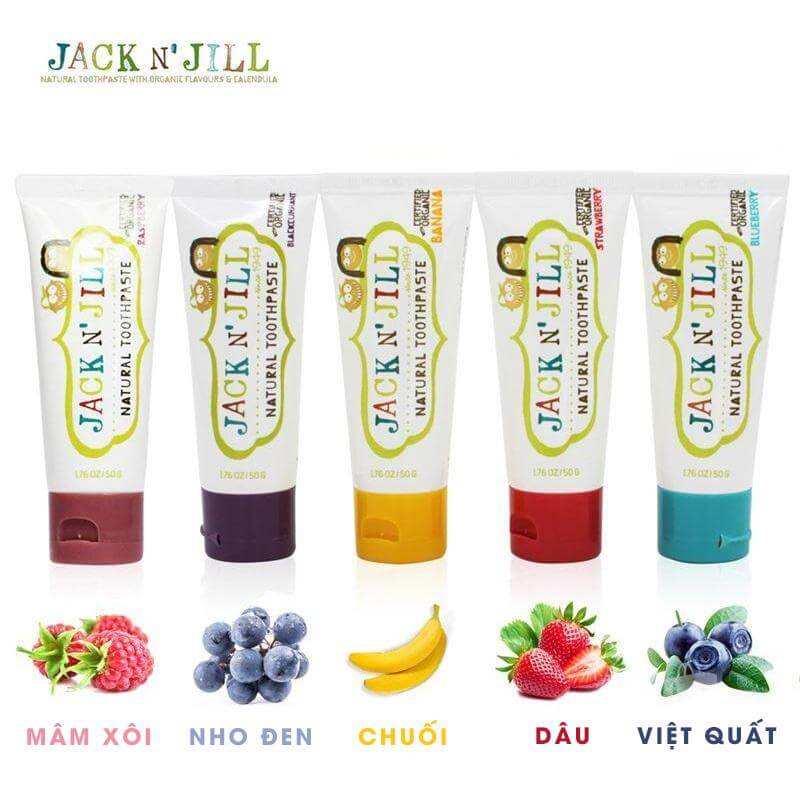 Kem đánh răng trẻ em 100% hữu cơ jack n' jill úc