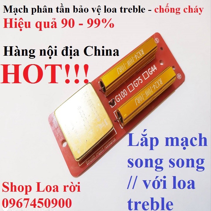 Mạch phân tần chống cháy dành cho loa treble tép coil 75mm : 1 mạch - PTcc75mm