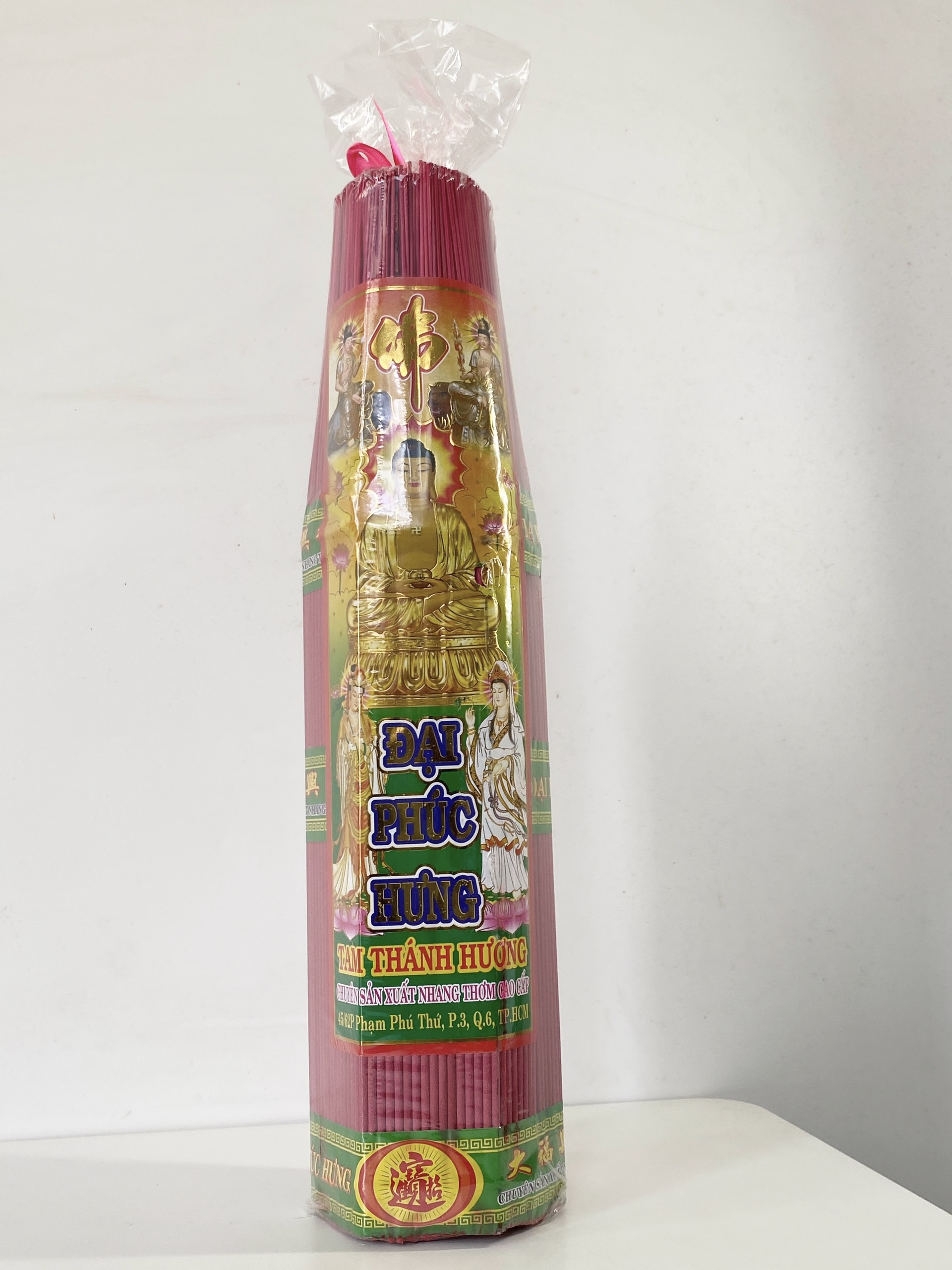 NHANG (HƯƠNG) THƠM CAO CẤP - TAM THÁNH HƯƠNG ( NHANG ĐỎ MAY MẮN TÀI LỘC) NHANG 3 TẤC ( 30 cm)