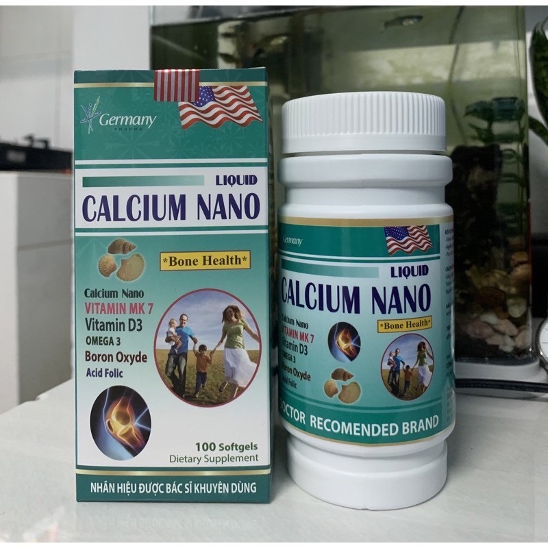 [HCM]LIQUID CANXI NANO Chống Còi Xương Loãng Xương Lọ 100 viên