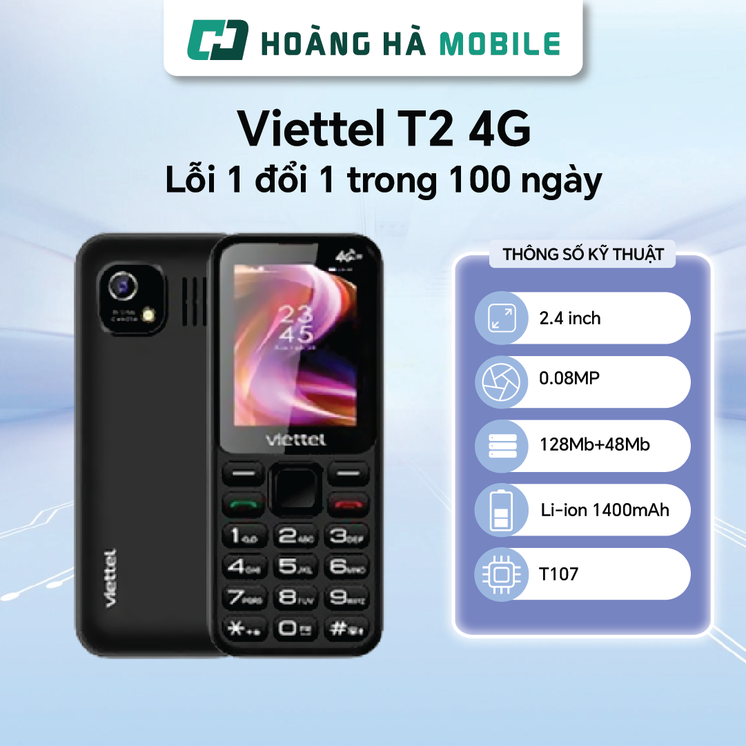 Điện thoại Viettel T2 4G 2,4" - Chính hãng (lỗi 1 đổi 1 trong 100 ngày) (Dùng cho mọi nhà mạng)