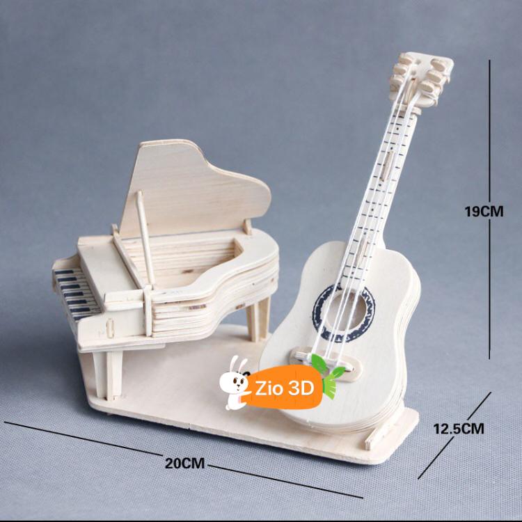 Đồ chơi lắp ráp gỗ 3D Mô hình Guitar Piano