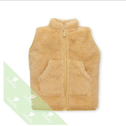Áo gile LULLABY khóa kéo lông cừu mềm mại ấm áp cho bé trai bé gái  từ 3 tháng đến 4 tuổi