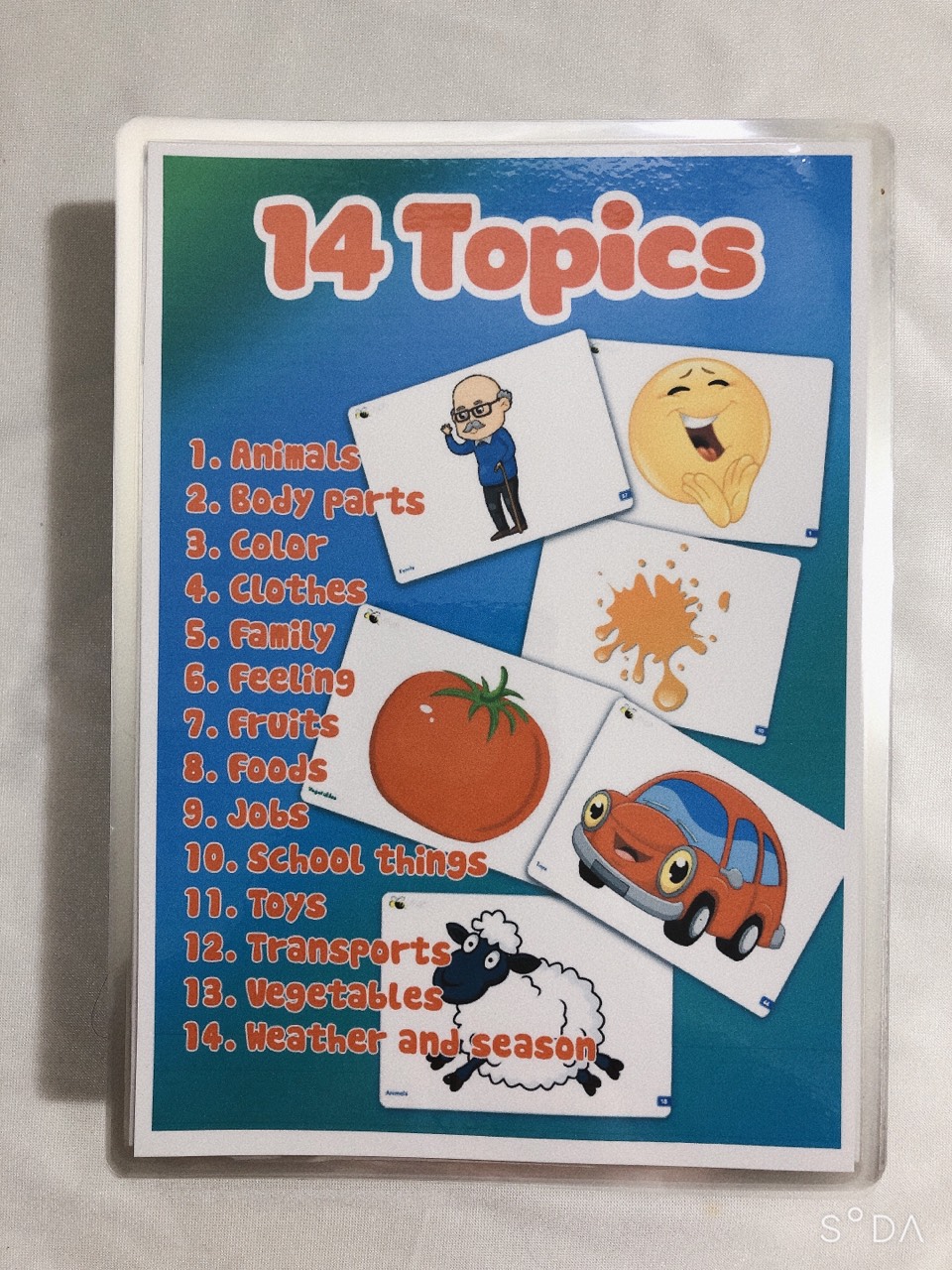 Bộ 132 Thẻ Flashcards 14 chủ đề dạy Tiếng Anh cho trẻ mầm non