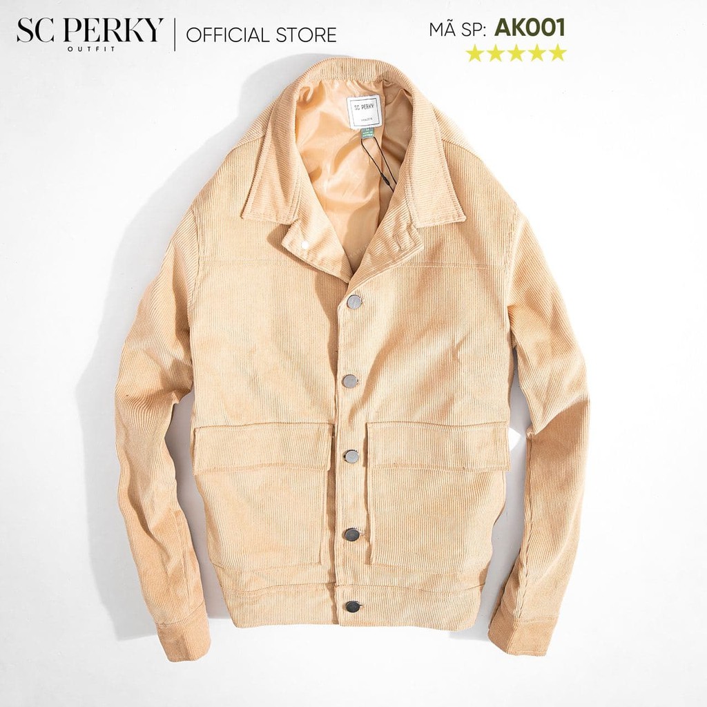 Áo Jacket Nhung Lót Lụa Perky Outfit S/C AK001 - Áo khoác nam chất liệu nhung cao cấp mềm mịn có lớp lót lụa cực sang và thoải mái - Phù hợp thời tiết Thu Đông