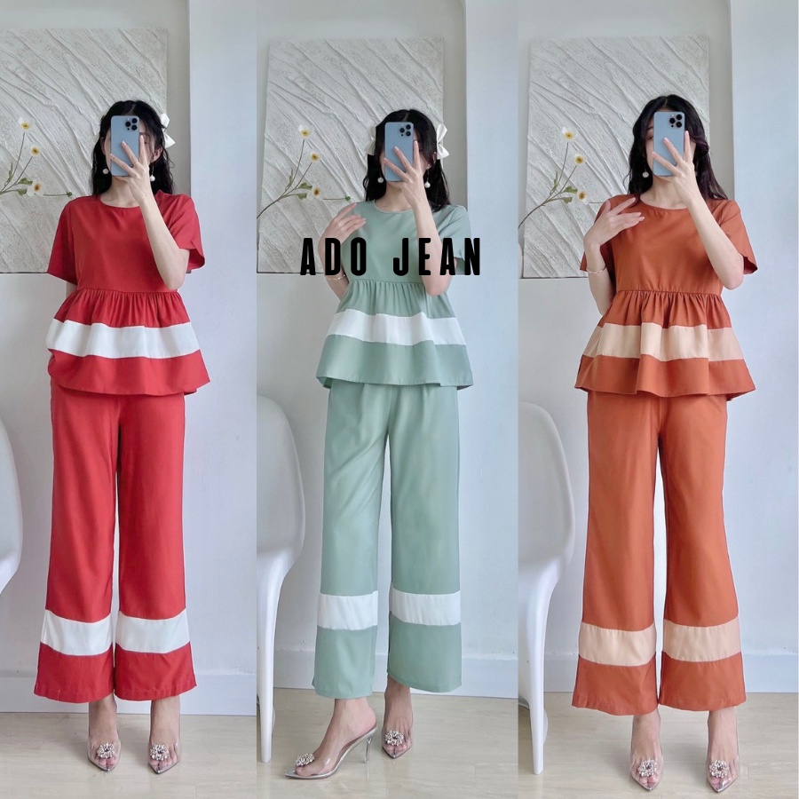 Sét đồ thiết kế phối màu sang trọng, chất lụa tằm ý cao cấp xinh xắn có đủ size