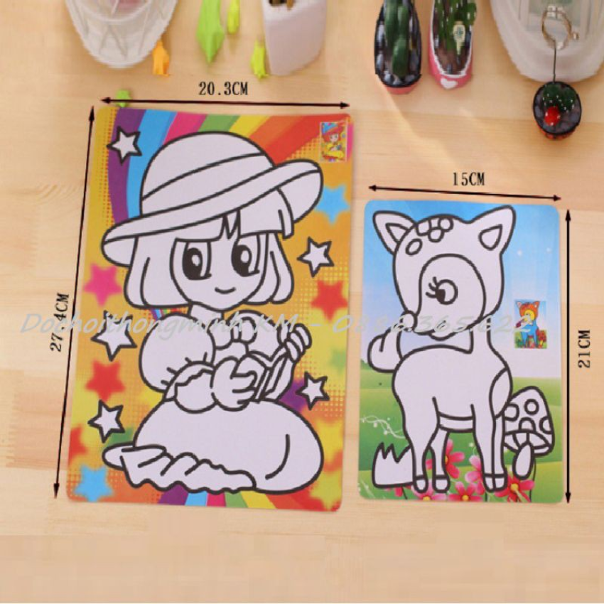Bộ 2 tranh cát khổ a4
