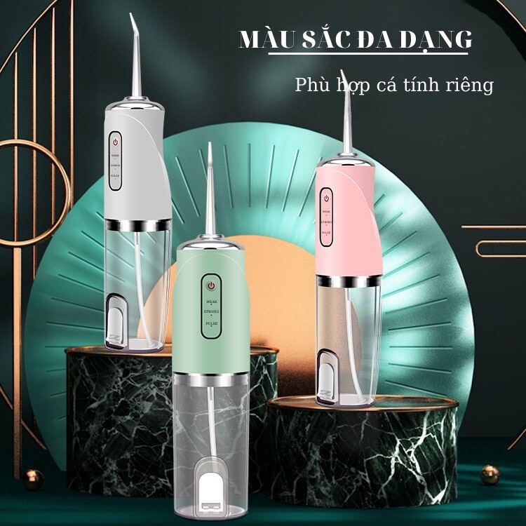 Máy tăm nước vệ sinh răng oral irrigator công nghệ cao tăm nước cầm tay dụng cụ vệ sinh răng miệng kèm đầu tăm nước