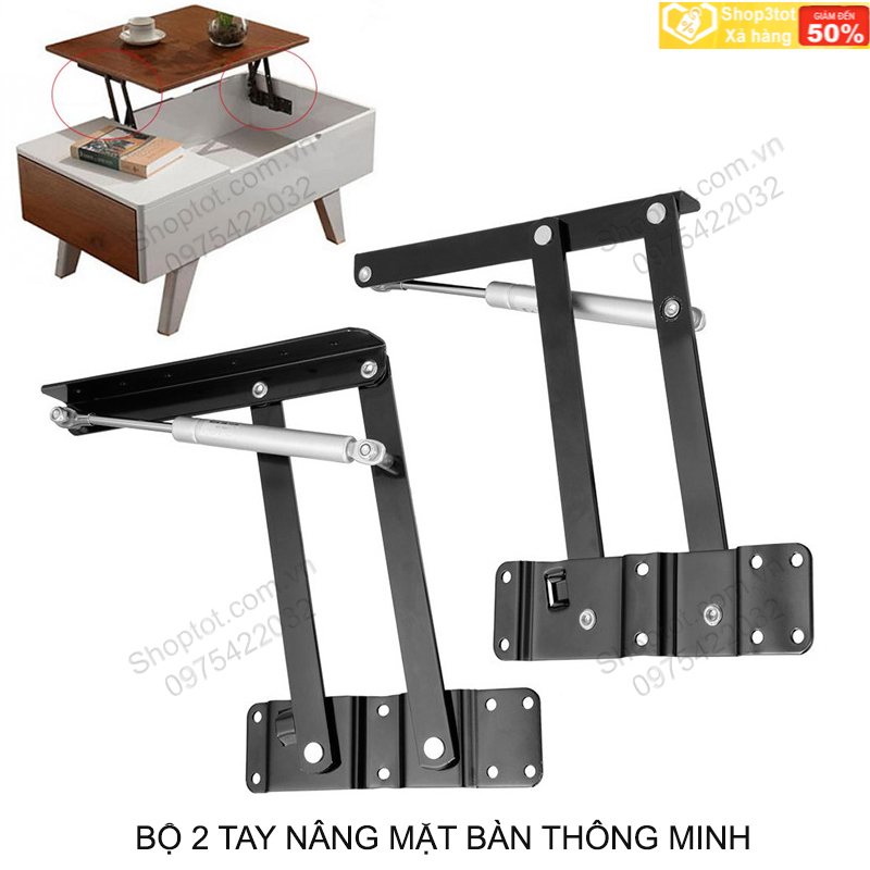 Bộ 2 tay nâng mặt bàn thông minh HN917 có thanh thủy lực (Hà Nội-hàng có sẵn)