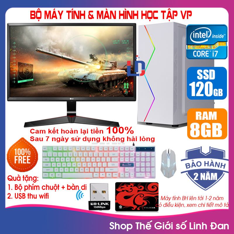[Trả góp 0%]Bộ máy tính VP LED Trắng + Màn 20 24 inch CPU G2010/ i3-2100/ i5-2330-3300/ i7-2600 Ram 4-8GB/ SSD 120-240GB  ... [Tặng: Phím chuột + thu wifi + bàn di] VPG2 VPi32 VPi52 VPi53 VPi72 LLD [ Shop Thế Giới Số Linh Đan ]