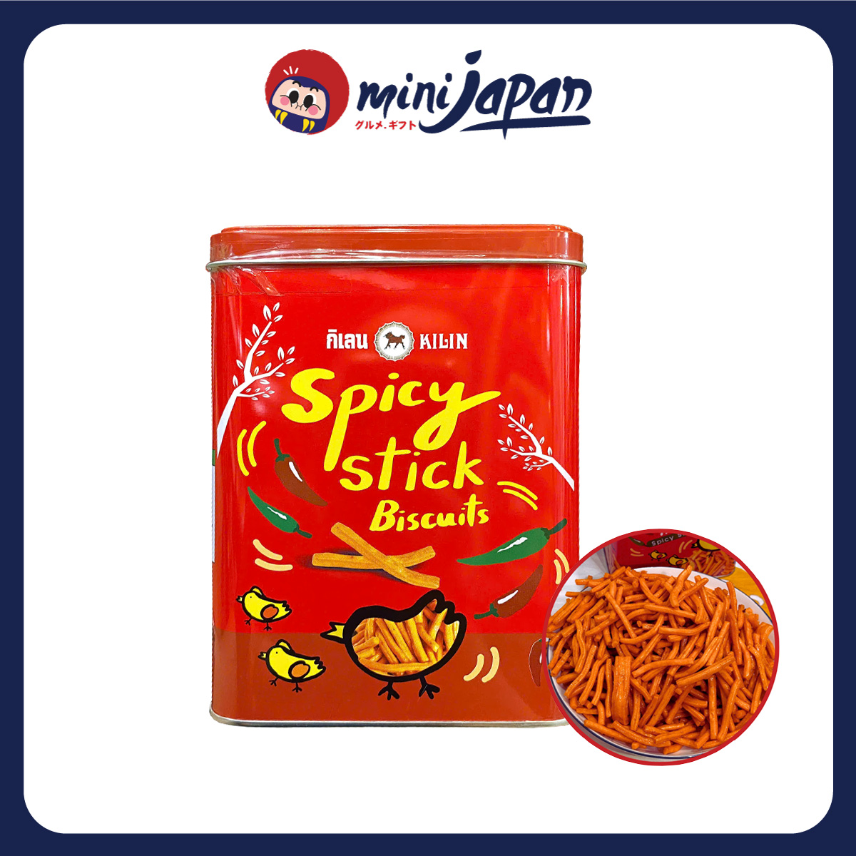 Bánh Que Cay Hộp Thiếc KILIN Thái Lan 400g - Thử Thách Vị Giác, Cay Xé Lưỡi