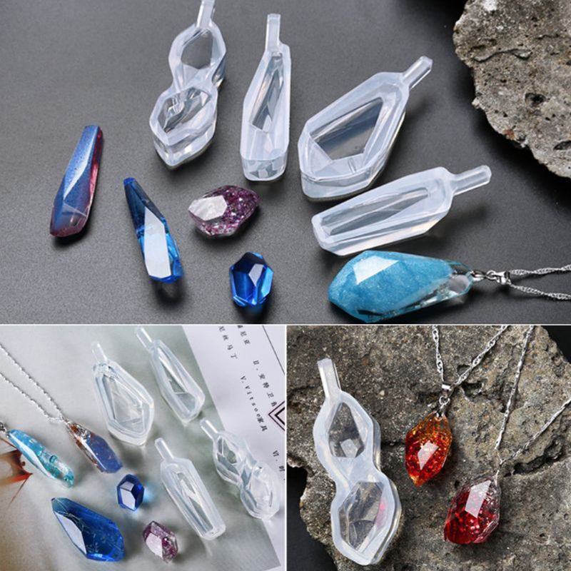 Set 4 khuôn silicone làm trang sức hình đá quý