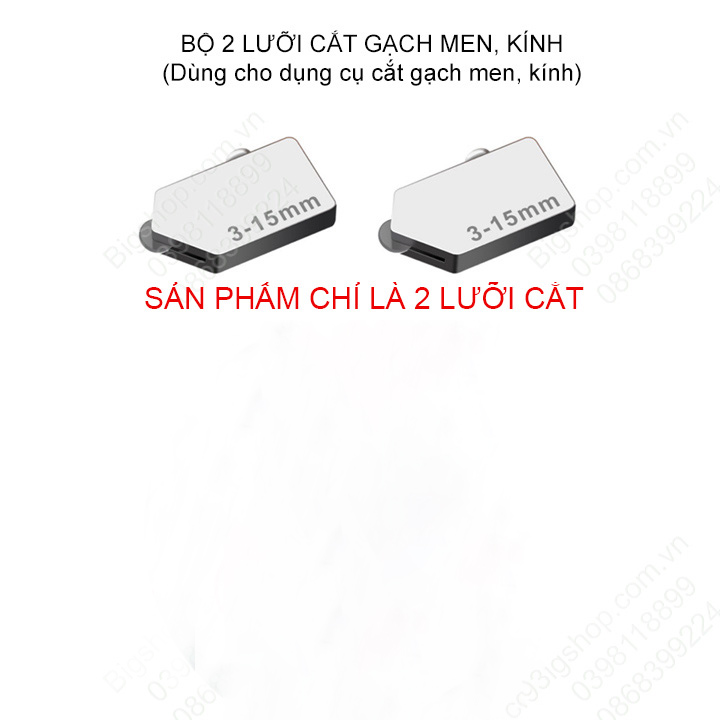 Phụ kiện combo 2 lưỡi cắt gạch men kính, dùng lắp cho dụng cụ cắt gạch men-kính cầm tay