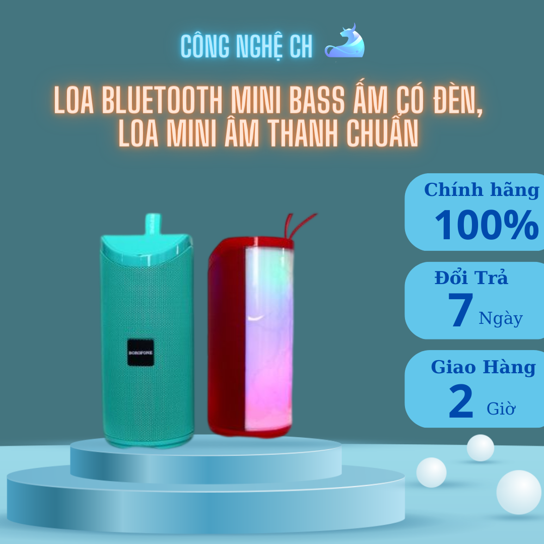 Loa bluetooth mini bass ấm có đèn, loa mini âm thanh chuẩn