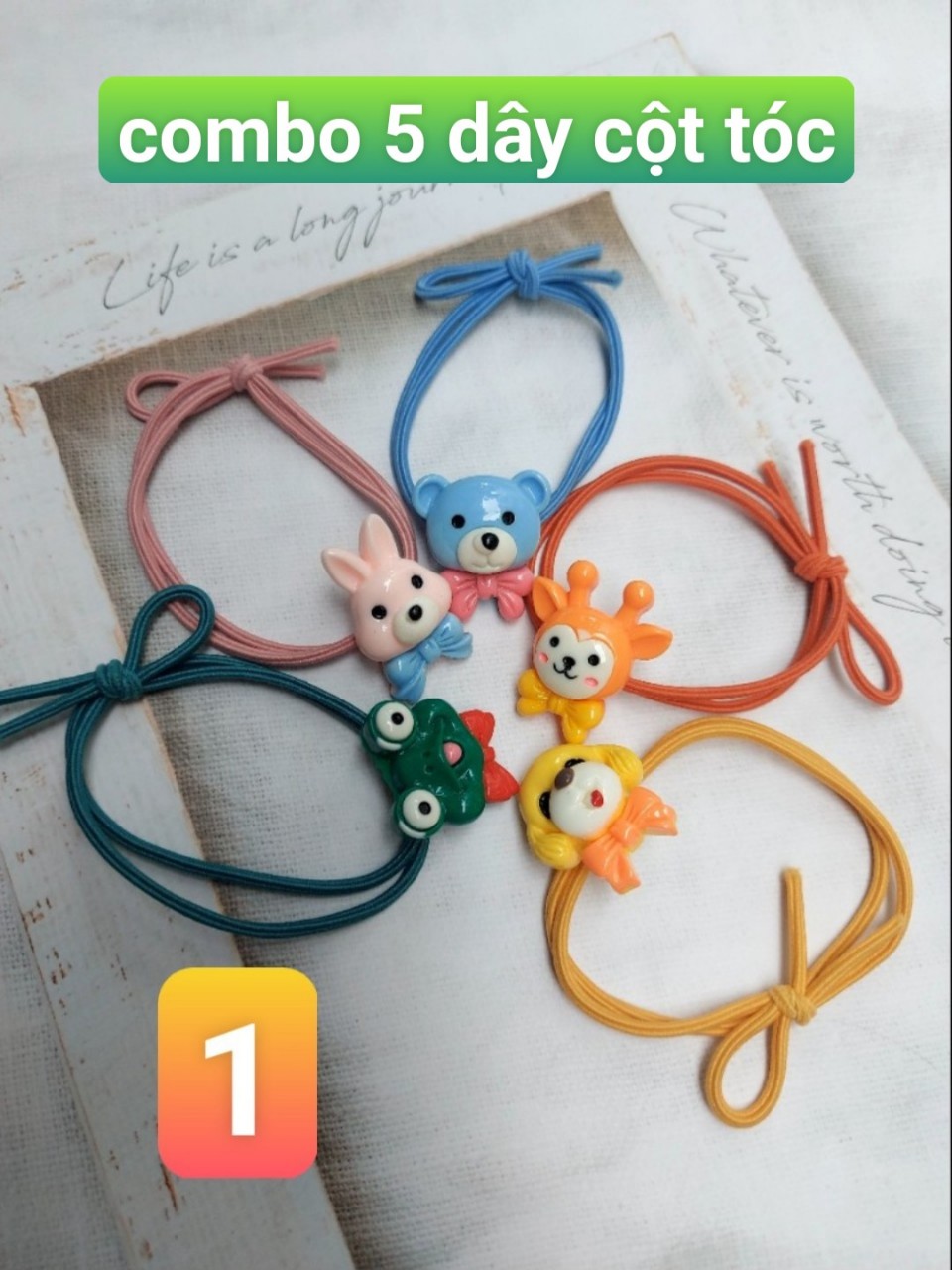 Combo 5 Dây Cột Tóc họa tiết hoạt hình nhiều kiểu, HCM