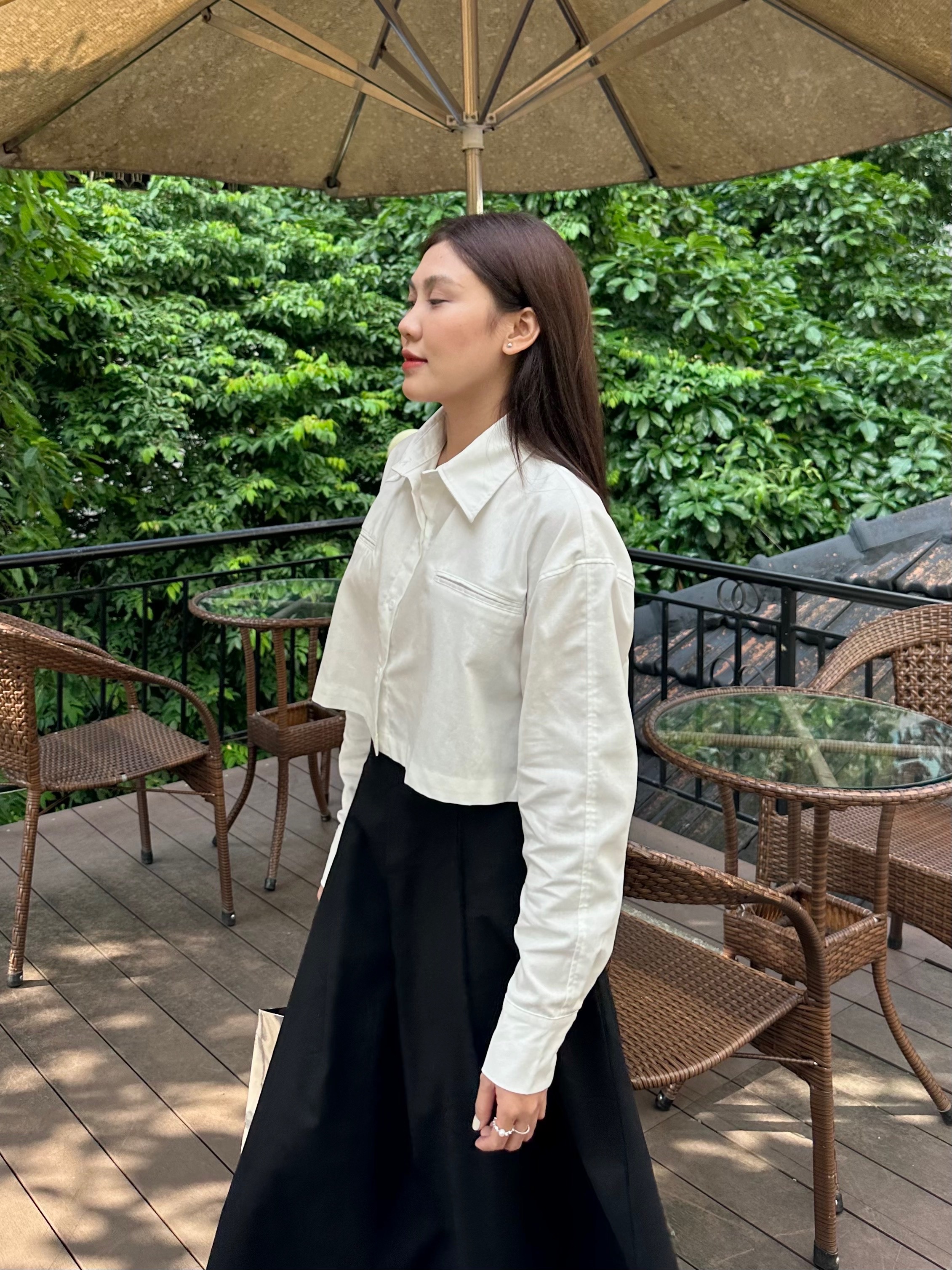 Áo sơmi croptop linen - 𝐋𝐢𝐧𝐞𝐧 𝐒𝐡𝐢𝐫𝐭