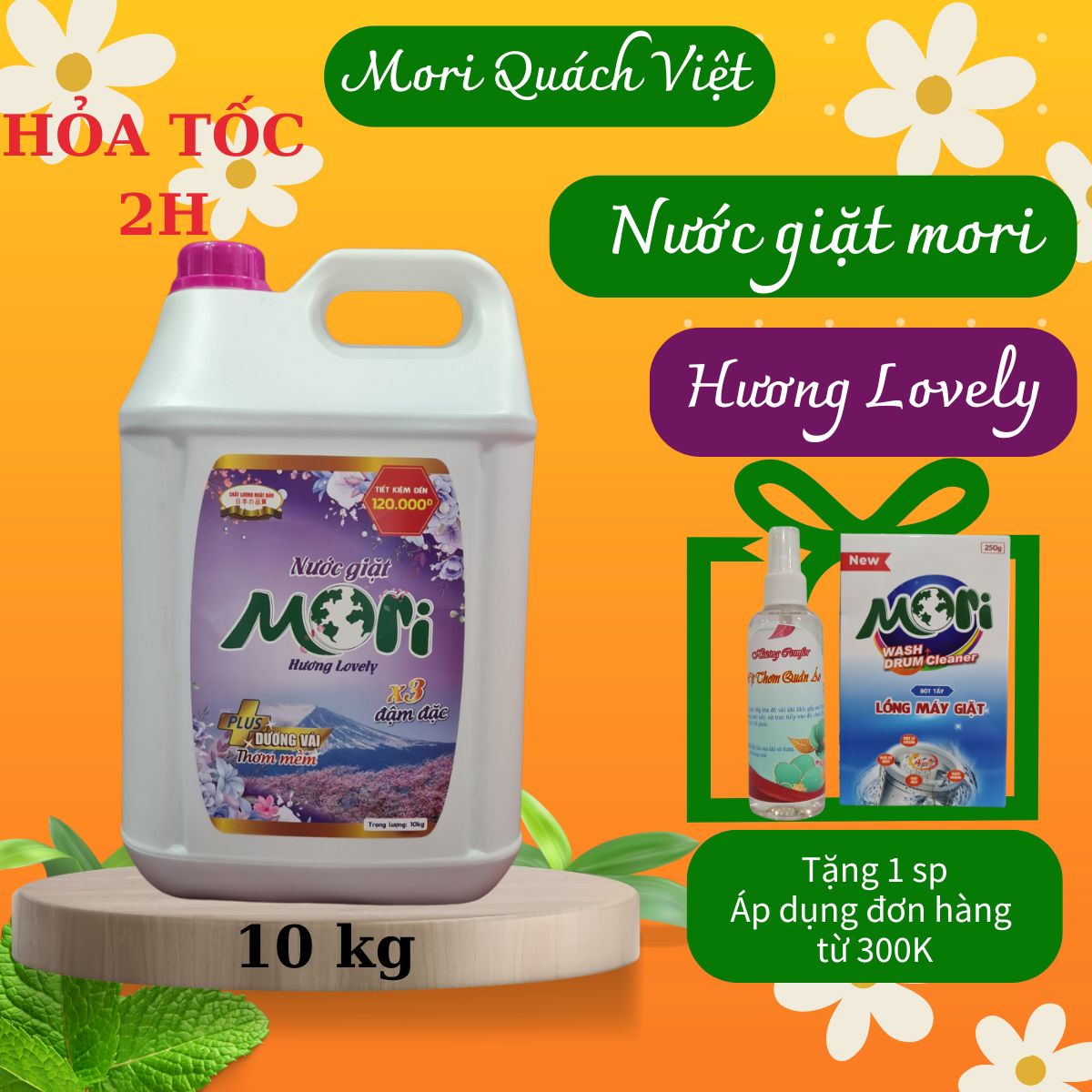 Nước giặt mori/ nước giặt xả mori hương lovely, giúp quần áo thơm tho chỉ với dùng nước giặt, can 10kg