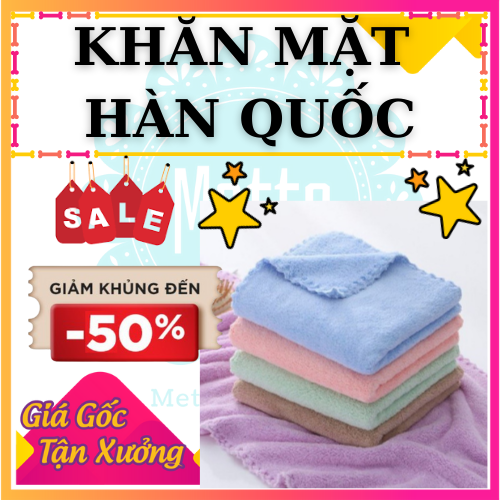 Khăn mặt hàn quốc, khăn mặt siêu mềm mại siêu thấm hút 50x30cm, khăn mặt lông cừu