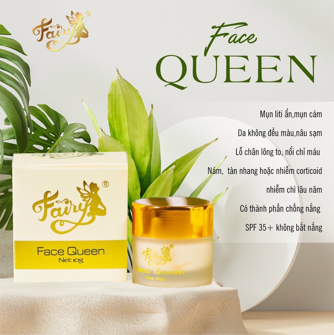 Kem Face Queen Fairy trắng mịn căng bóng