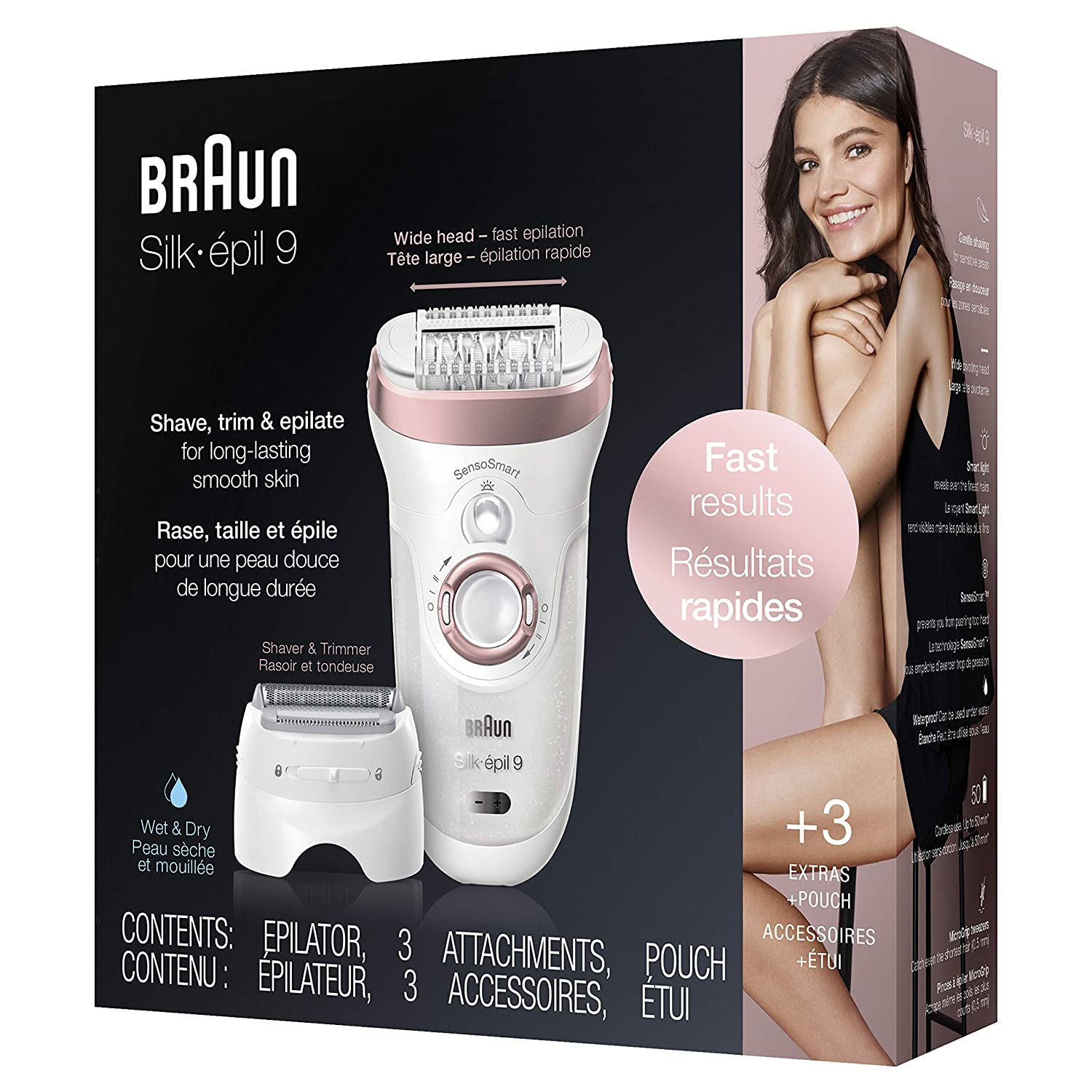 Máy nhổ lông braun silk-épil 9 - 9720 ,bảo hành 12 tháng