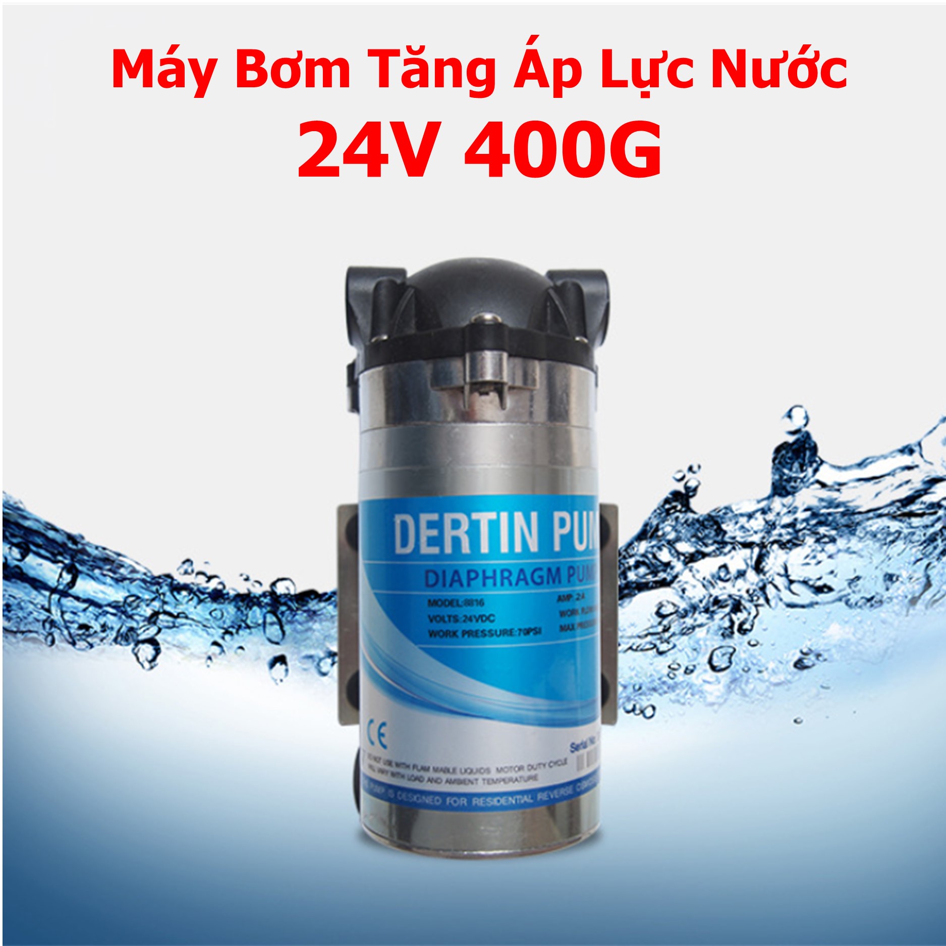 Máy bơm tăng áp 24v 400g tăng áp lực nước máy ro