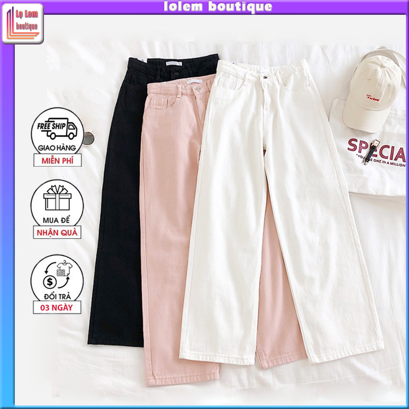 Quần kaki nữ ống rộng lưng cao dáng suông phong cách Hàn quốc tôn dáng - Lolem Boutique