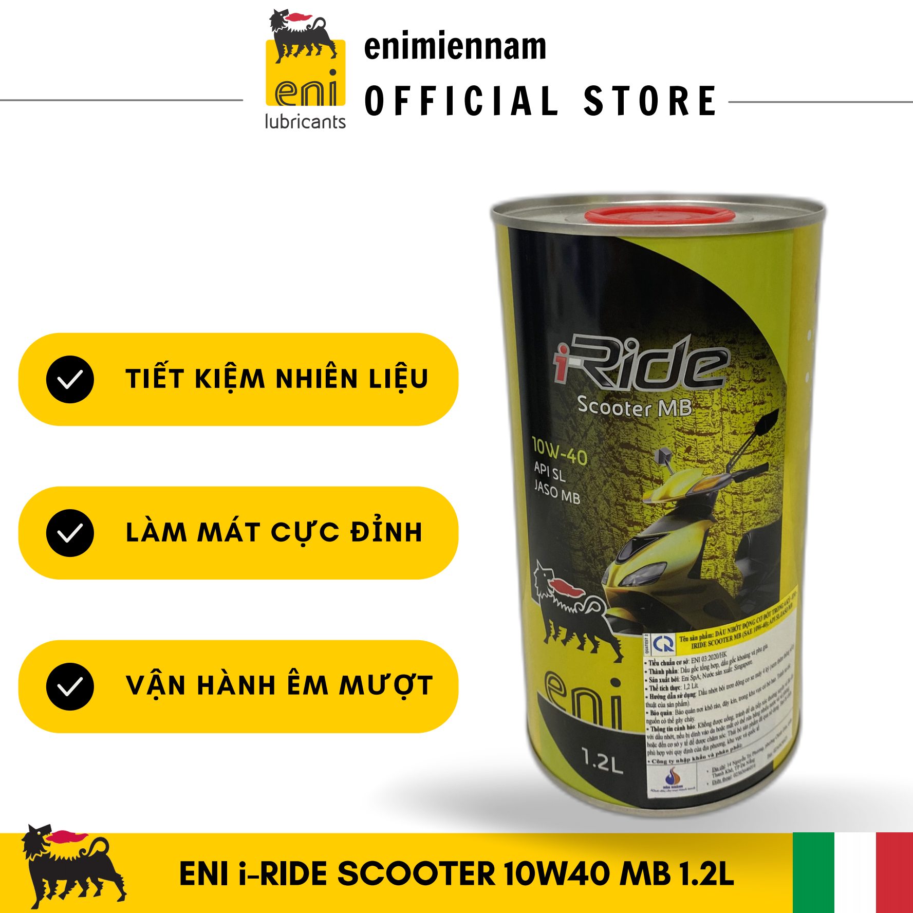 Nhớt Eni I-Ride Scooter 10W40 chuyên dụng cho xe Vespa/Piaggio