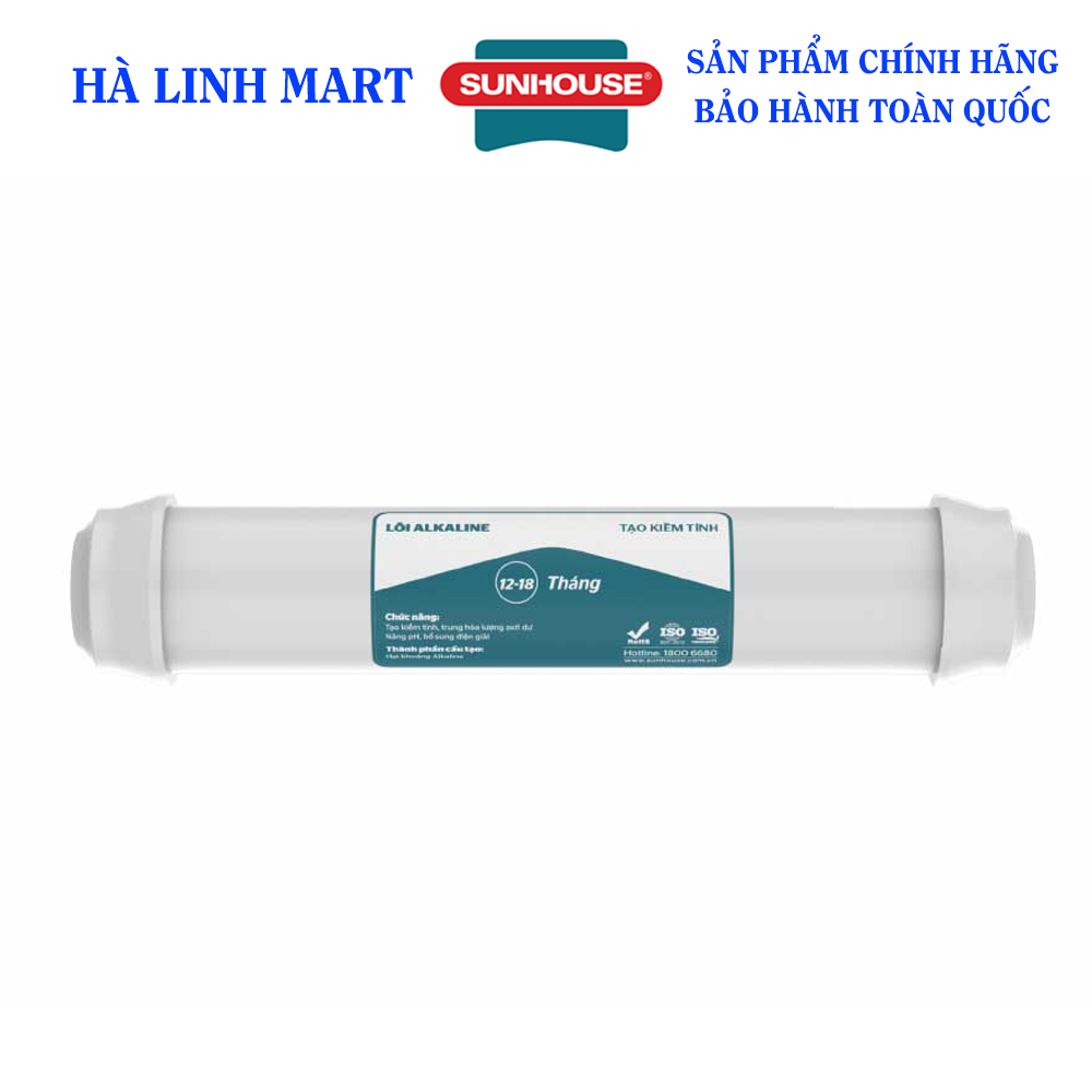 Lõi lọc nước số 7 SUNHOUSE SHA-WFALK - Lõi tạo kiềm Alkaline - Chức năng tạo kiềm tính, trung hòa lượng axit dư, nâng độ pH của nước và bổ sung điện giải