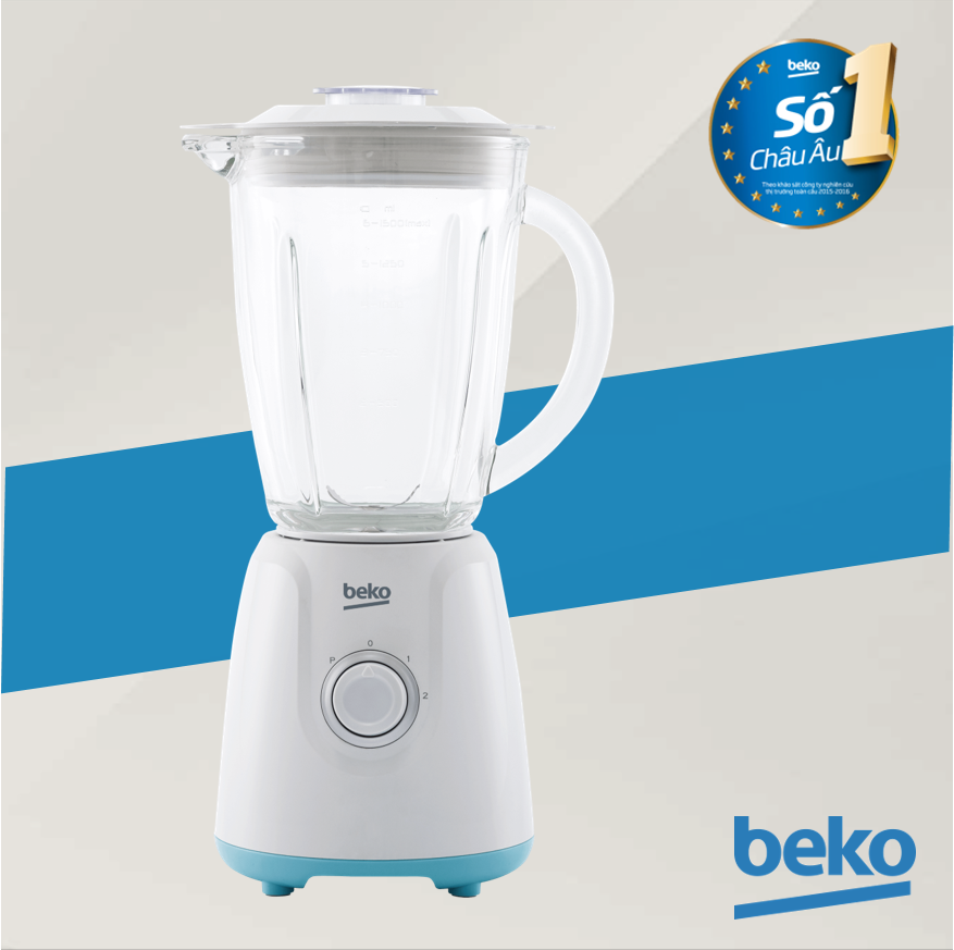 Máy xay sinh tố Beko TBN 5502 - Cối thủy tinh & Ống ép trái cây - 1.5L - Tiêu chuẩn Châu Âu - Hàng chính hãng bảo hành 1 năm