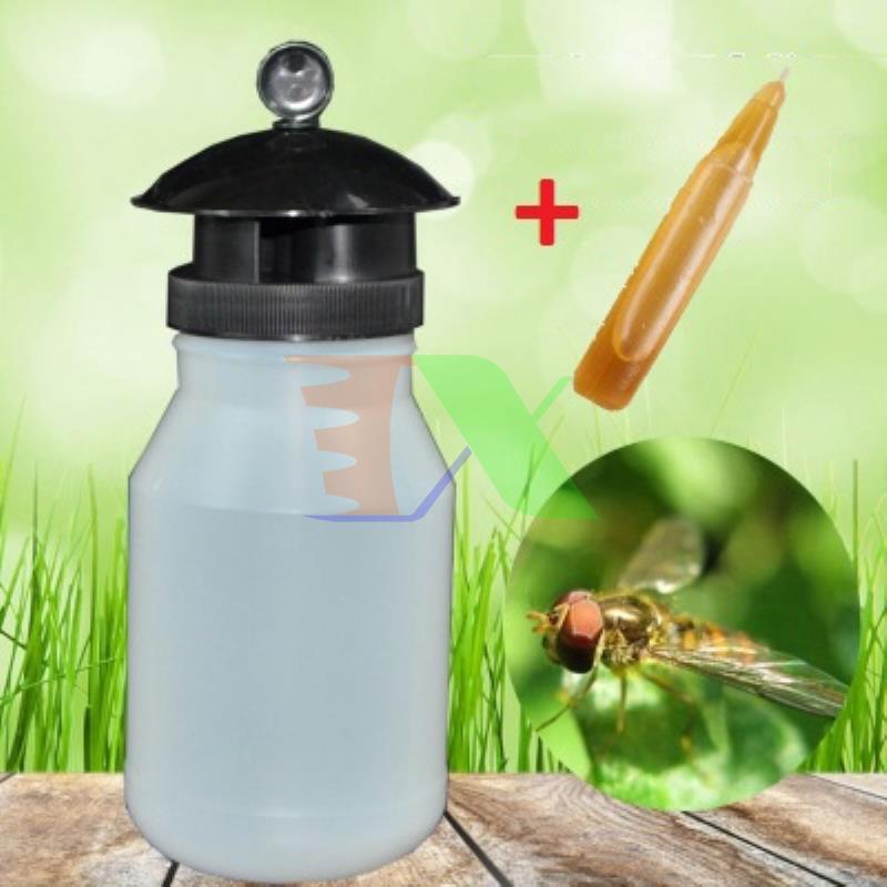 Dụng cụ bẫy Ruồi vàng BR-1K, Bình bẫy Ruồi Kèm dẫn dụ Muỗi Ong cho vườn cây, Chai bẫy Ruồi Dấm