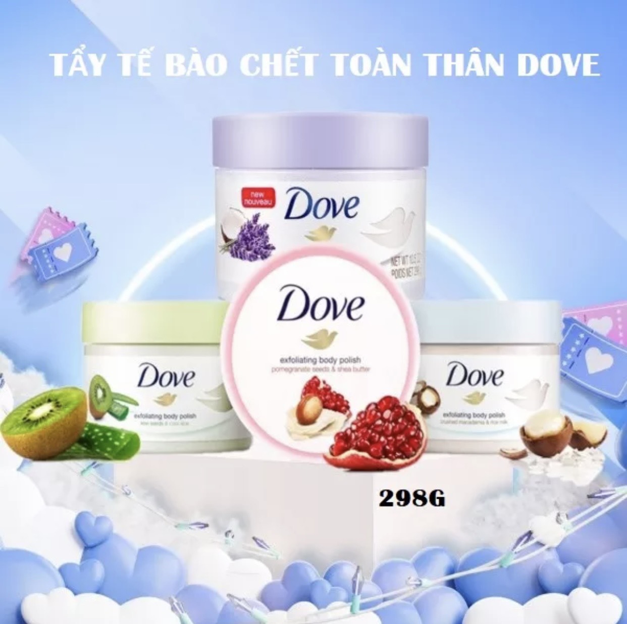 Tẩy tế bào chết body dove 𝐄𝐗𝐅𝐎𝐋𝐈𝐀𝐓𝐈𝐍𝐆 𝐁𝐎𝐃𝐘 𝐏𝐎𝐋𝐈𝐒𝐇