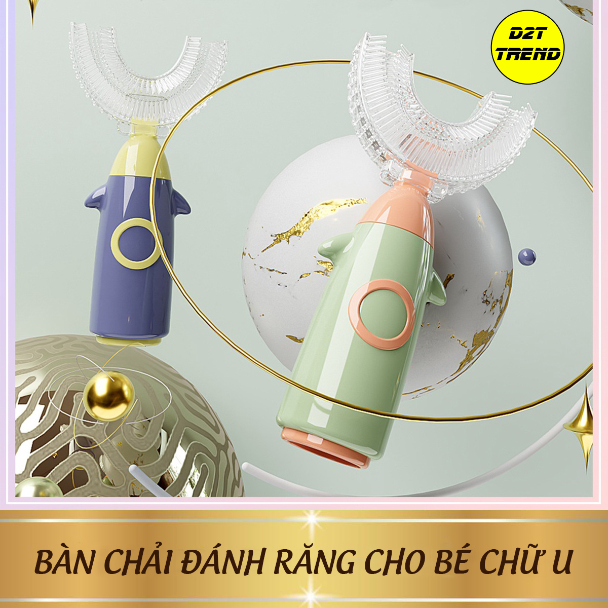Bàn chải đánh răng cho bé chữ U silicon 1 - 8 tuổi