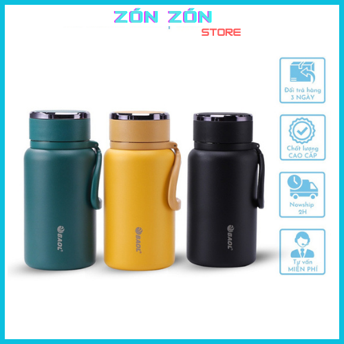 [Giữ nhiệt 12 giờ]  Bình nước giữ nhiệt dung tích 600-1000-1200-1500ml giữ nóng và lạnh cực tốt, Bình nhiệt nóng lạnh nhám chống trầy inox SUS 304