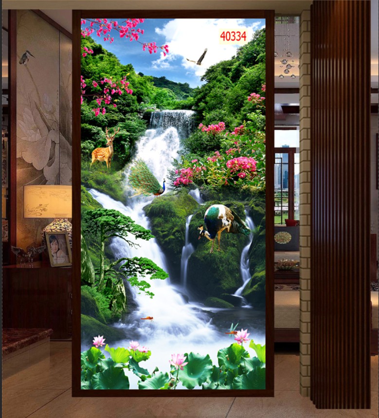 tranh dán tường sơn thủy hữu tình khổ dọc trang trí phòng khách giá rẻ đẹp có keo sẵn kích thước 60cm x90cm và 80cmx120cm và 100cm x150cm và in theo kích thước yêu cầu chat gọi nhắn zalo với shop để được tư vấn trước khi mua