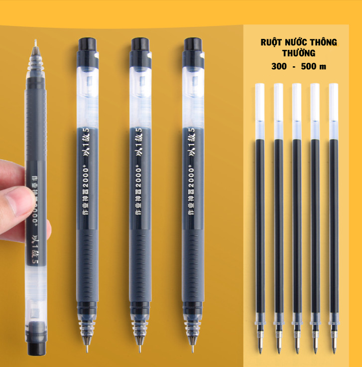 Bút viết dung lượng lớn AGPV3401 với chiều dài nét viết 2000 mét, gấp 5 cây bút gel nước thông thường, viết cực êm trơn chất lượng giá tôt Vpp Sáng tạo quà tặng kèm đơn Cứ mua là có quà