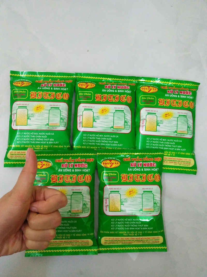 [HCM]Combo 5 gói MEN xử lý nước sinh hoạt nước nuôi cá nước thải chăn nuôi khử phèn khử độc tố ao hồ hiệu quả