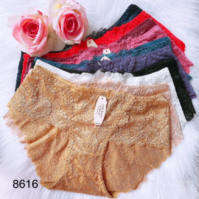 Combo 5 quần lót toàn ren big size 55-70kg 8616