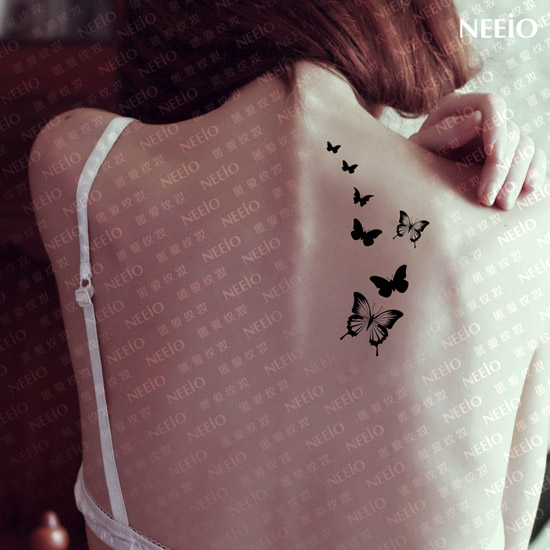 Hình xăm dán Tattoo nữ đàn bướm nhỏ kích thước 6 x 10 cm, 100% như xăm thật