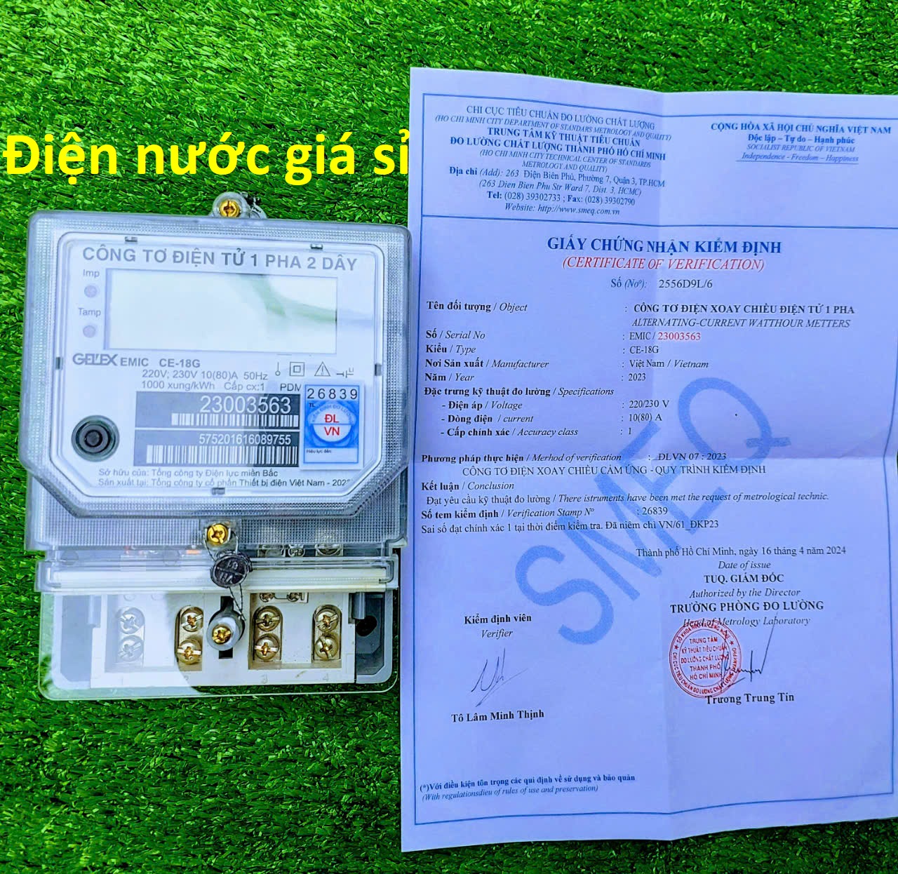 Đồng Hồ Điện Công Tơ Điện Tử 1 Pha GELEX EMIX Có Giấy Kiểm Định Thành Phố