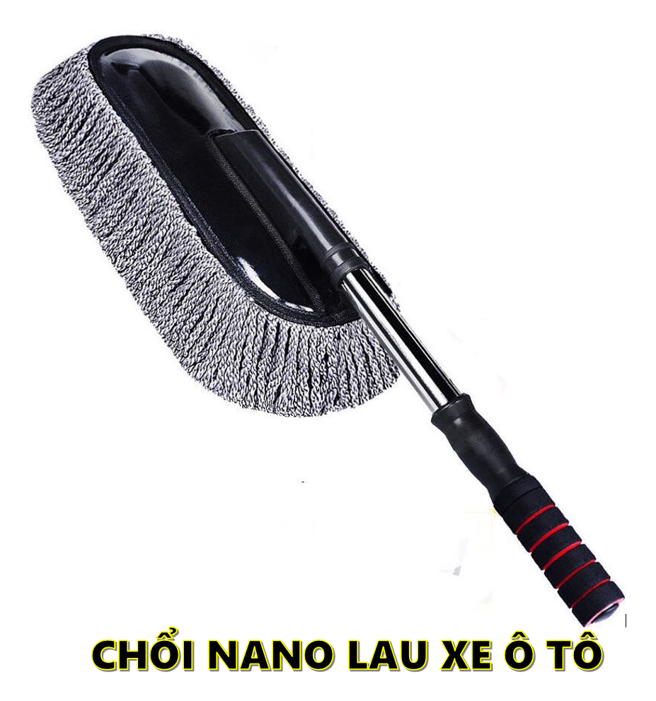 Chổi nano sợi dầu lau rửa xe ô tô chuyên dụng - cán kéo dài