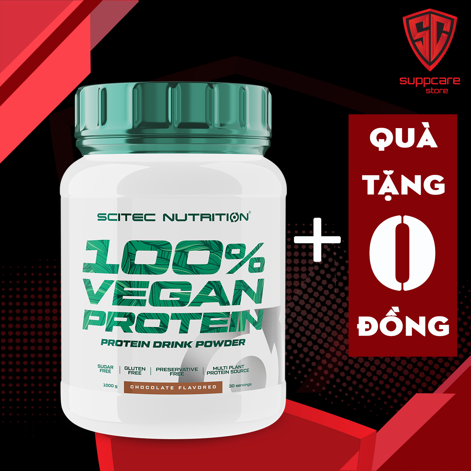  Whey Chay |  Scitec 100% Vegan Protein  1 KG  - Sữa Whey Thực Vật Tăng Cơ Cho Người Ăn Chay 