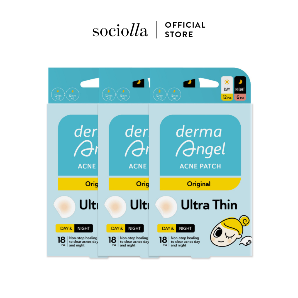 Combo 3 Miếng Dán Mụn Dành Cho Cả Ngày 12 + 6 Miếng Derma Angel Mix
