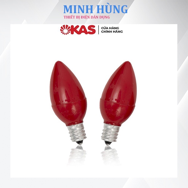 Bóng đèn LED quả nhót, đèn thờ OKAS QN1 - màu đỏ