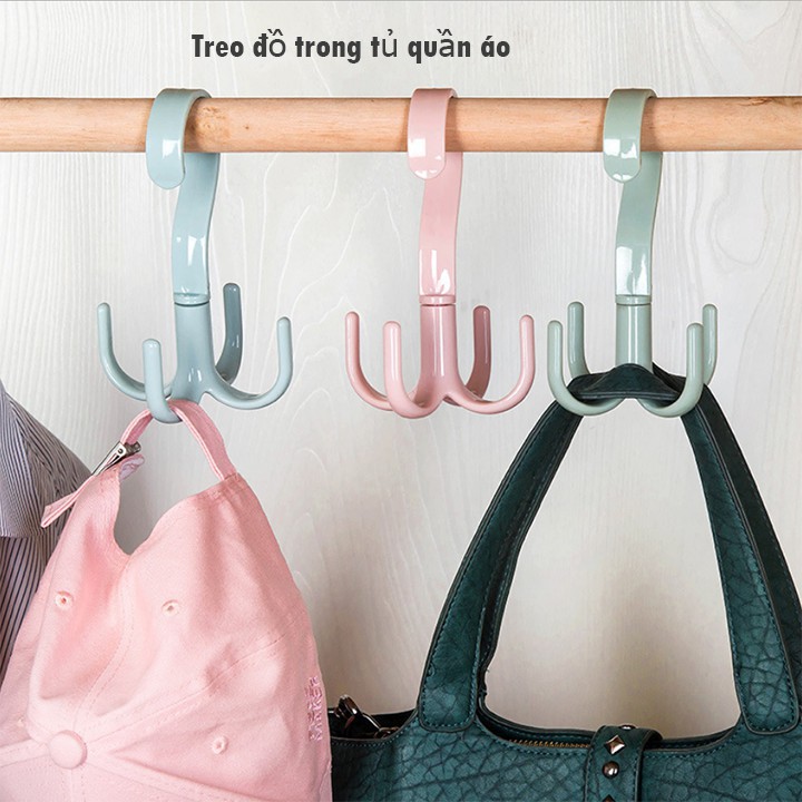 Móc treo đa năng 4 chân xoay 360 độ